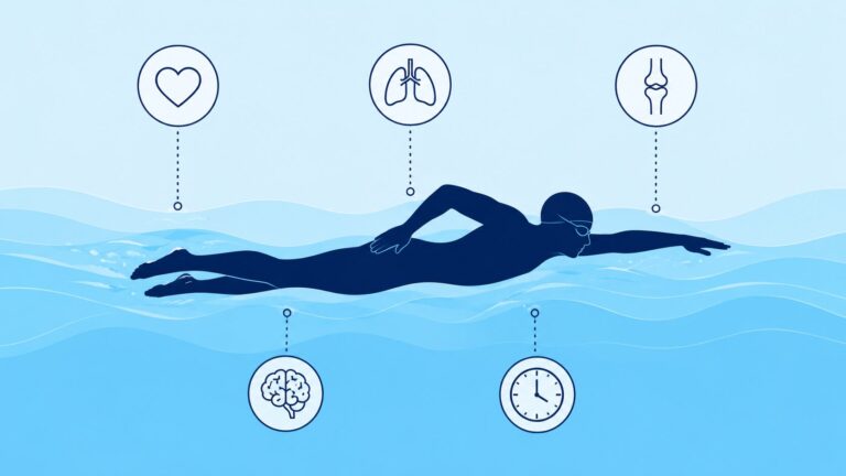 Adult swimmer enjoying the health benefits of swimming during a lesson in an Amsterdam pool