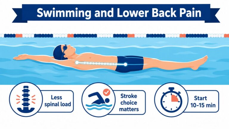 Infographic answering is swimming good for lower back pain with stroke verdicts and starting dose